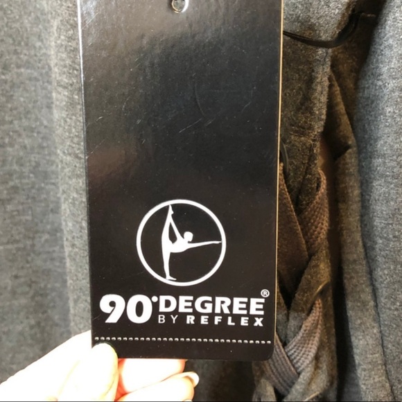 New with Tags 90 Degree Dark Grey Lace Up Side Crewneck Athletic Sweatshirt - Picture 15 of 16